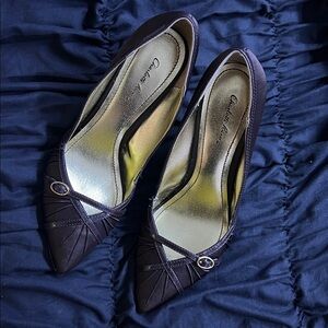 charlotte russe brown buckle heels